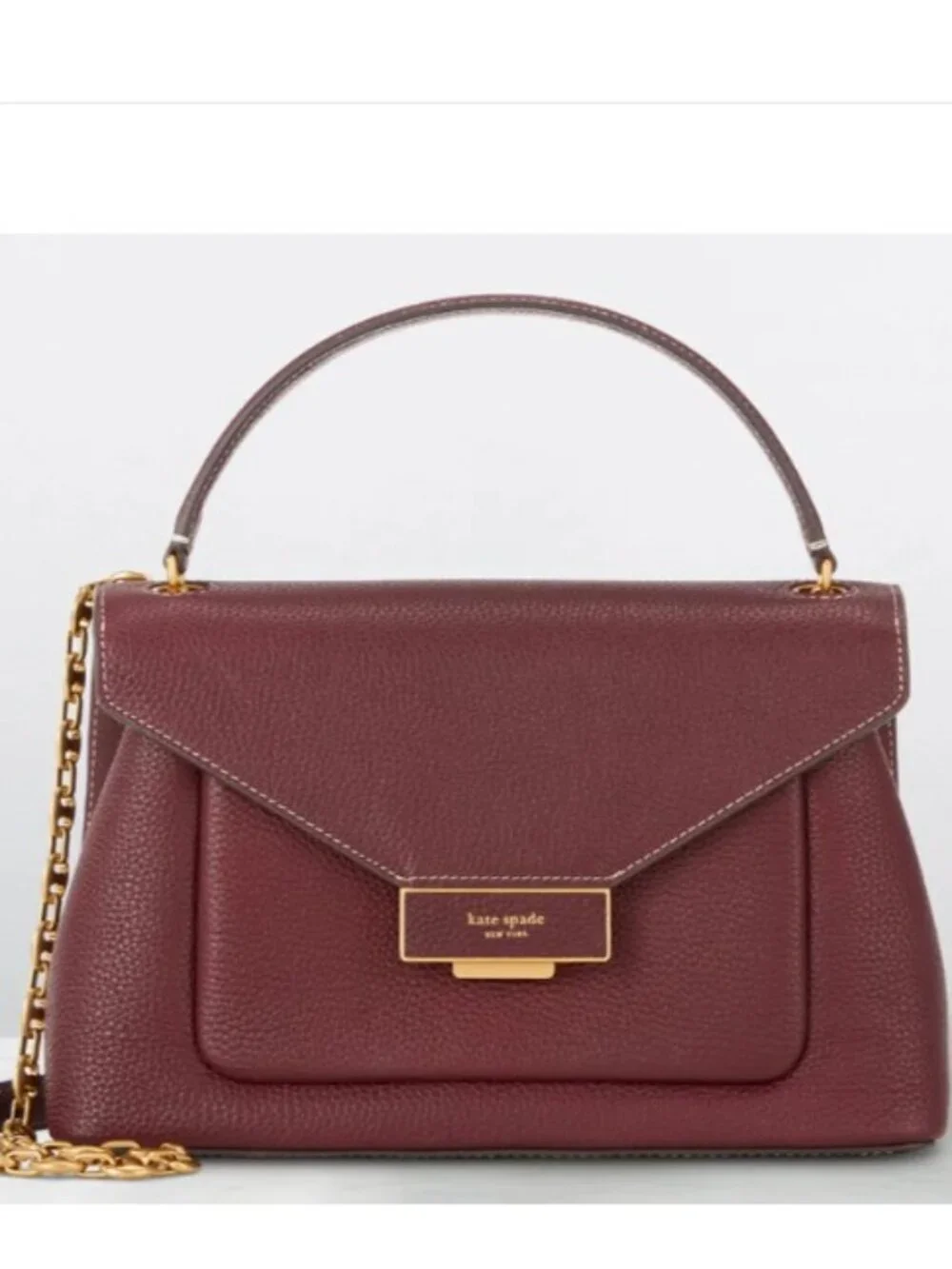 Kate Spade Gramercy Convertible Medium Red Cordovan Leather Bag